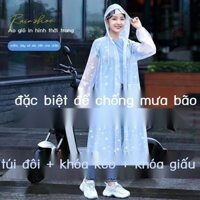 HOT- [ Ảnh thật ] Áo Mưa Dài Áo Khoác Nam Nữ Dày Vải Oxford Sinh Viên Ngoài Trời Đi Bộ Đường Dài Ch