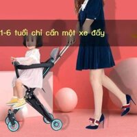 HOT- [ Ảnh thật ] Bé tập đi hiện vật nhẹ gấp xe đẩy em bé đơn giản cao tầm nhìn bé 2 chiều xe đẩy t