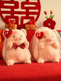 HOT- [ Ảnh thật ] Búp bê ép giường cưới, một đôi đồ dùng đám cưới, giường búp bê quà cưới, đồ trang