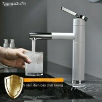 HOT- [ Ảnh thật ]❇✴◐Chậu rửa vòi trắng, nóng lạnh, sơn đen, kéo, vặn, rửa, nâng cao