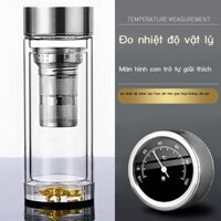 HOT- [ Ảnh thật ] Cốc thủy tinh 2 lớp đựng trà văn phòng nam nữ gia đình, tách trà cao cấp, cốc thủ