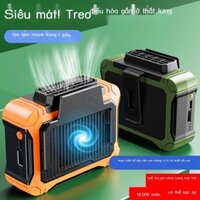 HOT- [ Ảnh thật ] Eo treo cổ quạt nhỏ năng lượng mặt trời sạc USB nhỏ ngoài trời công nhân hàn tran