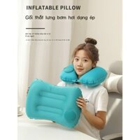 HOT- [ Ảnh thật ] Gối du lịch, gối bơm hơi cầm tay, gối thắt lưng đường sắt cao tốc máy bay, gối ng