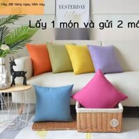HOT- [ Ảnh thật ] Gối ôm màu trơn, vải lanh dày dặn, gối tựa đầu xe hơi, gối tựa đầu giường, gối ng
