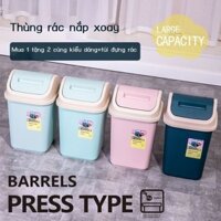 HOT- [ Ảnh thật ] Thùng rác khử mùi phòng tắm sáng tạo lớn có nắp đậy cho phòng ngủ gia đình phòng