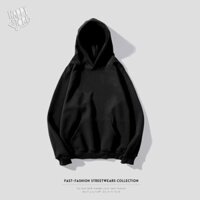 HOT- Áo Hoodie Đen Nam Nữ Trơn dễ mặc đồ