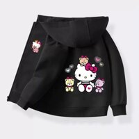 HOT Áo Khoác In Hình Mèo hello kitty Thời Trang Mùa Xuân 2024 Cho Bé Gái 2024
