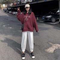 [HOT]  Áo Khoác Nỉ Nam Nữ Hoodie Đỏ SOLI Unisexx dưới 65kg - Dáng Rộng Kèm Mũ G084