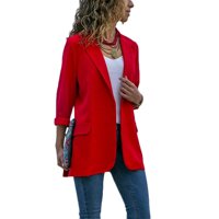 Hot Áo Nữ Mỏng Phù Hợp Với Áo Khoác Blazer Phối Đỏ Đen Tay Dài Blaser Kinh Doanh Nữ Khoác Ngoài Mùa Thu