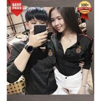 [HOT] Áo Sơ Mi Cặp Đôi Viền  Thêu Logo Cao Cấp | Áo Đôi Tình Nhân Đẹp