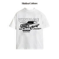 HOT - Áo Thun Boxy Hidden Culture - VINTAGE CAR T-shirt - White