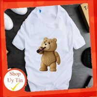 Hot  Áo thun gấu Teddy Beer cotton dày form rộng oversize