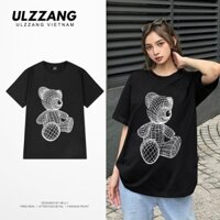 HOT  Áo thun nữ tay lỡ ULZZ ulzzang form dáng rộng Bear Line