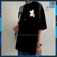 HOT Áo thun phản quang tay lỡ Nam Nữ Habbits HOT