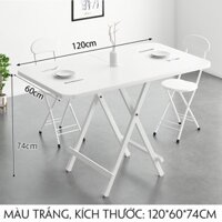 [HOT] Bàn Ăn Gấp Gọn Thông Minh Khung Thép Chống Gỉ - Bàn Cafe Xếp Gọn KT 120*60cm Đa Năng