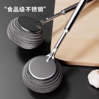 Hot # Bàn chải làm sạch bằng thép không gỉ Tháo rời Bàn chải thay thế Bàn chải đầu chậu Bàn chải Bát Bàn chải bóng Dây Thép đa chức năng Bàn chải dây thép cán dài cj01