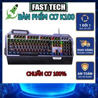 HOT - Bàn Phím Cơ K100 Led 12 Chế Độ Phím Cơ Blue Switch Full size 104 phím- FASTTECH