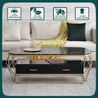 HOT Bàn trà kiêu dáng kim cương kích thước 120x60cm sang trọng, có 2 ngăn kéo