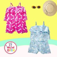 {HOT} Bộ đồ bé gái lanh tôn tole/ lanh set 2 trang phục bé gái mềm, mịn, mát cho bé 9-18 kg (Hình thật shop chụp)