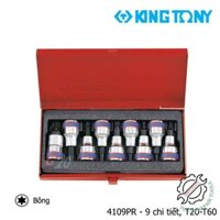 [HOT] Bộ khẩu đầu bông lắp mũi vít 1/2'' Kingtony 4109PR - 9 chi tiết, T20-T60