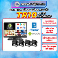 (HOT) Camera hành trình xe tải TR10 Plus, ghi hình 4 mắt với màn cảm ứng 10inch, xem phim, nghe nhạc, hỗ trợ vạch kẻ lùi
