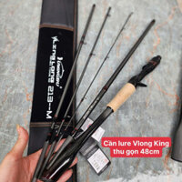 hot Cần câu lure 5 khúc VLong King 2m1 thu gọn 48cm Khoen Fuji O - Đầu Pu Fuji A cao cấp siêu nhẹ big sale