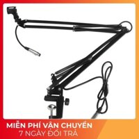 HOT- Chân micro kẹp bàn cỡ lớn NB-39 có dây (Đen) -DC2702