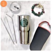HOT + Cốc Giữ Nhiệt, Bình Nước Giữ Nhiệt, Ly Giữ Nhiệt Yeti Thái Lan 900Ml Kèm Túi Xách, 2 Ống Hút Và Cọ Rửa