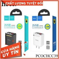 [HOT] Cốc sạc nhanh Hoco C39 / 2 cổng đèn led