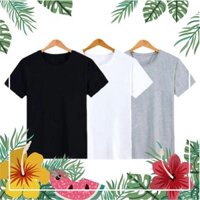 [HOT] Combo 3 áo thun trơn trắng đen xám phong cách Basic vải dày mịn có size lớn [Có FS EXtra]