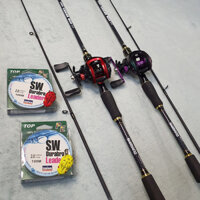 [HOT] Combo Bộ Cần Lure Máy Ngang Shimano Ceres Máy Titan Ánh Tím hoặc máy đỏ đen tặng kèm dây và mồi tải tĩnh 5kg