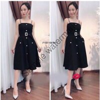 [HOT] Đầm xòe 2 dây đính nút