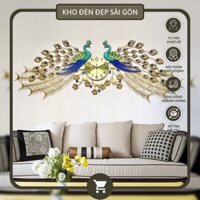 [HOT DEAL] Đồng hồ trang trí, Đồng hồ treo tường Decor Hình chim công đôi uyên ương Mặt nhôm mạ vàng Mã DH-2007