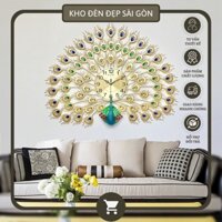 [HOT DEAL] Đồng hồ trang trí, Đồng hồ treo tường Decor Hình chim công xòe Mặt nhôm mạ vàng Mã DH1928/D12