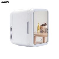 【Hot deals🔥】Tủ lạnh chăm sóc da mini 4l có gương Gắn Đèn Led, làm mát và ấm hơn để làm lạnh trang điểm, chăm sóc da và thực phẩm, tủ lạnh mini xách tay cho phòng ngủ, văn phòng và xe hơi