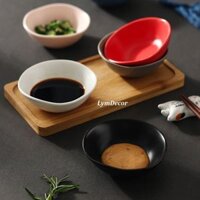HOT-Đĩa gia vị méo sứ màu pastel 7.4cm - chén chấm Sứ cao cấp xuất khẩu không chì