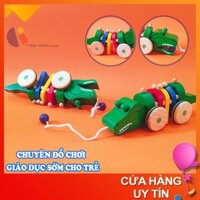 [HOT] Đồ chơi gỗ - Cá Sấu Gỗ Lúc Lắc- Đồ chơi dành cho Bé 2 tuổi trở lên