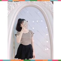 Hot ( ĐỒ NỮ ĐẸP ) ÁO LEN SỌC NỮ TRỄ VAI