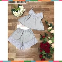 Hot ( ĐỒ NỮ ĐẸP ) SET BỘ ĐỒ NGỦ 2 DÂY PHỐI REN SIÊU SEXY