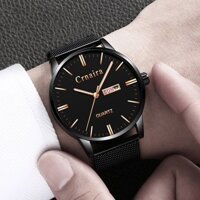 [HOT] ĐỒng Hồ Nam 2 Lịch CRNAIRA JAPAN C04994 Dây Thép Mành Cao Cấp + tặng pin giá sốc