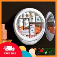 [HOT+FREE SHIP] Kệ Đựng Mỹ Phẩm Treo Tường hình Giọt Nước, Hộp Đựng Mỹ Phẩm Chống Nước Có Nắp Tặng Kèm Miếng Dán