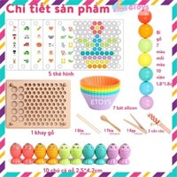 [HOT] Gắp bi kèm câu cá gỗ Montessori - DC057