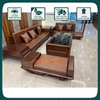 HOT Ghế sofa gỗ sồi nga 100% kiểu dáng thuyền ngăn kéo vát chéo mẫu mới nhất 2023