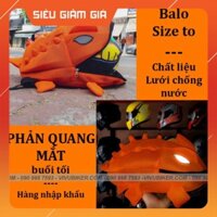 HOT-  [GIÁ KHO] Balo tắc kè đựng nón bảo hiểm đi du lịch siêu cute màu xanh dương - Balo khủng long phản quang lưới