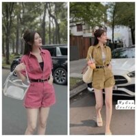 HOT giảm đến 40% Sét Bốn Món, áo tay ngắn, cổ bẻ, kèm áo lót , quần đùi kèm nịt, thích hợp đi dạo phố Angerlina.clothing