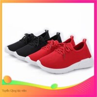 HOT Giày buộc dây đen - đỏ 👟