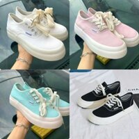 [Hot] Giày Vans bánh mì nhiều màu nữ đế êm, giày vans đen/hồng/trắng/xanh dáng vans basic/vault/classic/ giày van bò sữa