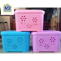 (hot) Giỏ, làn nhựa có nắp Việt Nhật 5158 - Giỏ nắp hoa, Làn nắp hoa, Sọt đựng quần áo, đồ chơi trẻ em