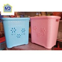 (hot) Giỏ nhựa, làn nhựa có nắp Việt Nhật 5159 - Giỏ nắp hoa, Làn nắp hoa, sọt đựng quần áo, đồ chơi trẻ em tiện lợi