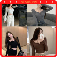 Hót Hí 💕 Áo thun gân tăm nữ cổ v buộc dây B209 💕 Áo nữ